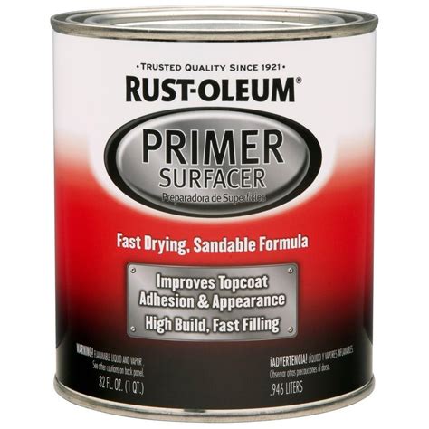Rustoleum paint sucks, it takes forever to dry, i use valspar with their hardener,i get both at the didn't realize rustoleum made an acid etching primer until i looked at project lcar in progress last. Rust-Oleum Automotive 1 qt. Light Gray Primer Surfacer (2 ...