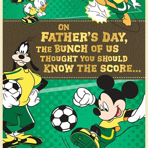 Mickey Mouse Soccer Field Fathers Day Card From Grandchildren