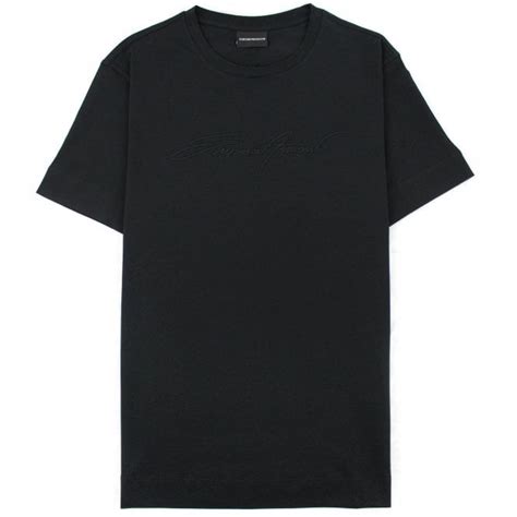 Emporio Armani Signature Logo T Shirt Blackblack