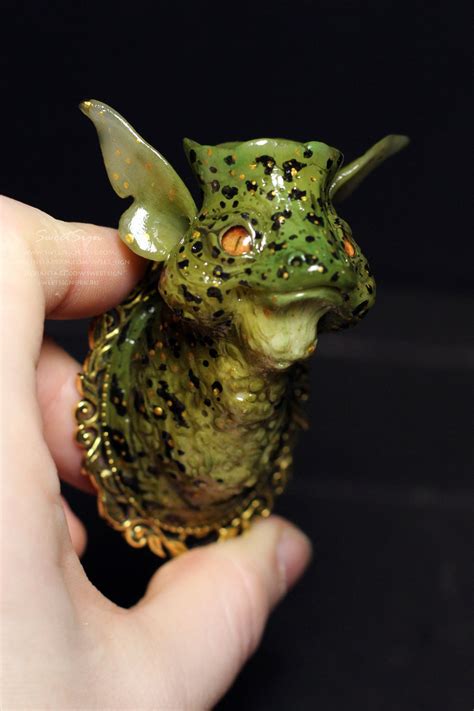 Pointy Eared Kappa Ooak Clay Creature Mythology Creep Frog Etsy