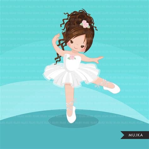 Ballerina Clipart Chic Dancing Girl White Tutu Mujka Cliparts