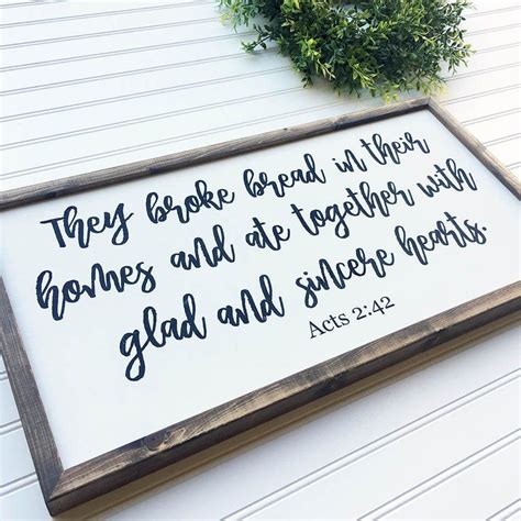They Broke Bread In Their Homes Acts 246 Hand Painted Etsy Wood