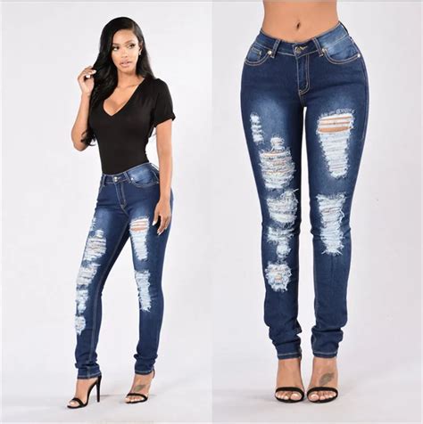 Jeans Woman Hollow Out Holes Denim Pants New Fashion Plus Size Jeans