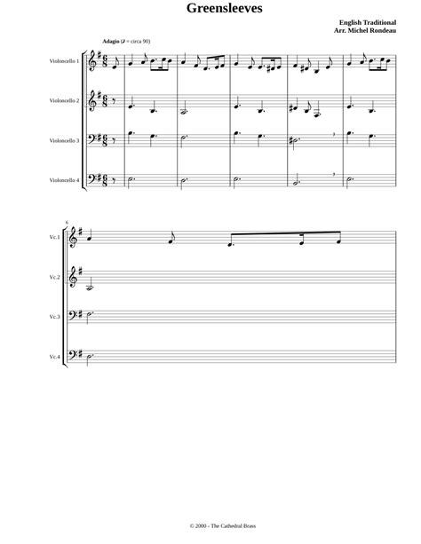 Descarga la partitura violín greensleeves de world music. Greensleeves sheet music for Cello download free in PDF or MIDI