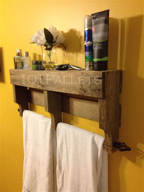 Pallet Towel Rack For Bathroom 101 Pallets
