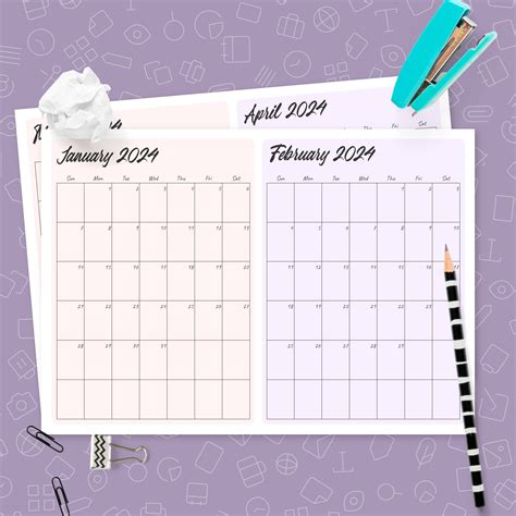 Two Months On Page Calendar Template Printable Pdf