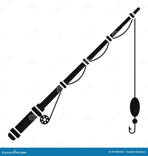 Fishing Rod Icon Simple Style Stock Vector Illustration Of Graphic