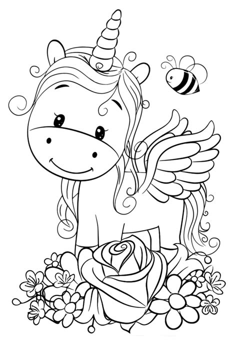 Adorable Kawaii Unicorn Coloring Pages Gulubirthday