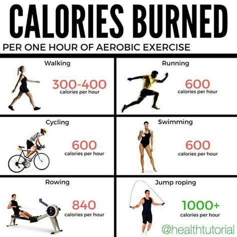 сalories burnt per one hour of aerobic exercise