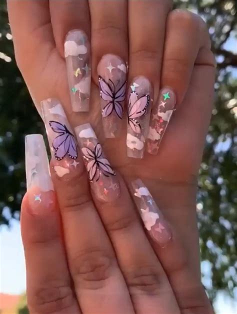 Beautiful Butterfly Long Coffin Nails Art Designs For Summer 2020 Lily Fashion Style