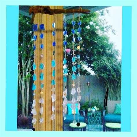 904tix Sea Glass And Driftwood Wind Chime