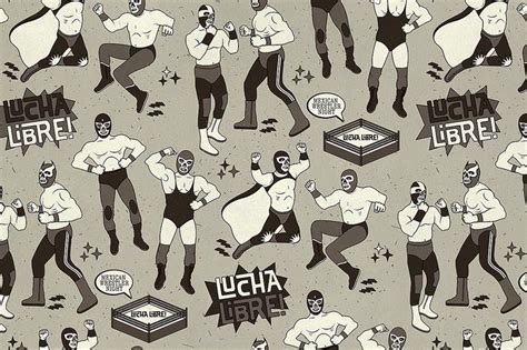 Lucha Libre Collection Mexican Wrestler Lucha Libre Vector Images