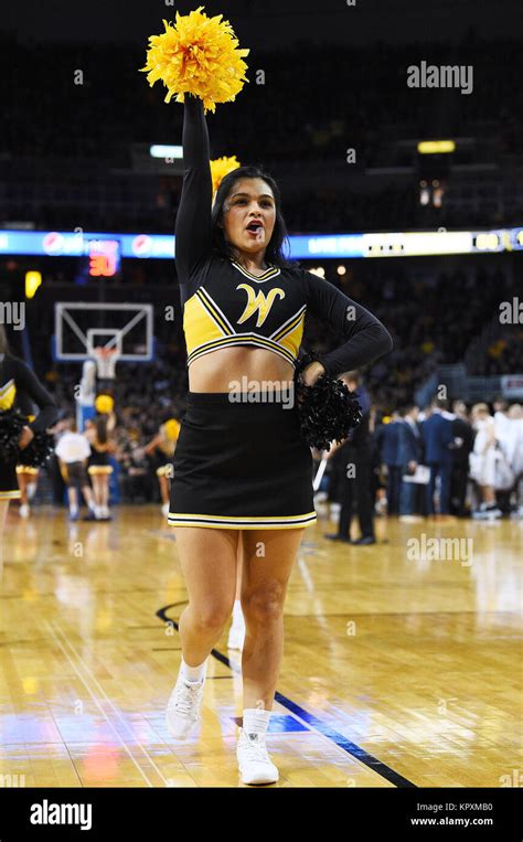 Wichita Kansas Usa 16th Dec 2017 A Wichita State Shockers Cheerleader Entertains During A
