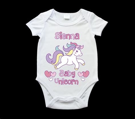 Personalised Baby Unicorn Baby Onesie Cute Baby Unicorn Etsy