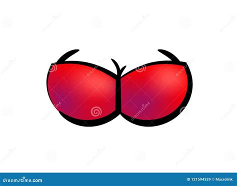vector icon of red bra on femaly breast stock vector illustration of shop isolated 121594329