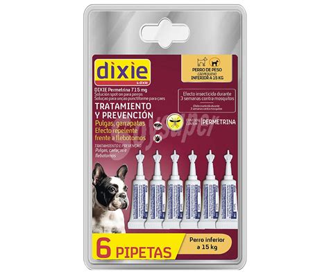 Dixie Pipetas antiparásitos para perros de menos de 15 Kg 6 uds x 1 ml