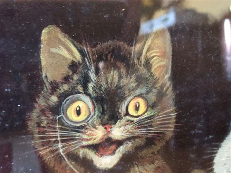 Antique Victorian Louis Wain Cat Print The Bachelors Party Etsy