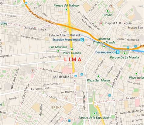 Map Of Lima In Peru Travel