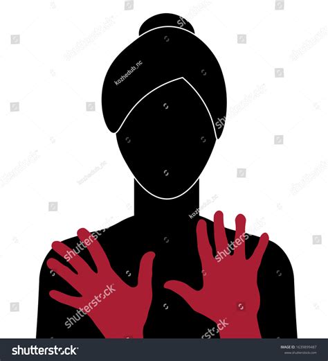 Silhouette Woman Sexual Harassment Hands Vector Stock Vector Royalty Free 1639899487