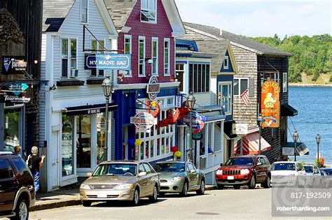 Downtown Bar Harbor Maine Usa Stock Photo