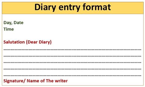 Diary Entry Diary Writing Format Example Questions Performdigi