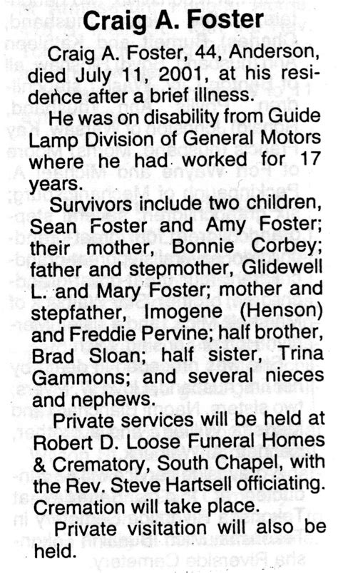 Craig A. Foster (1956-2001) - Find a Grave Memorial