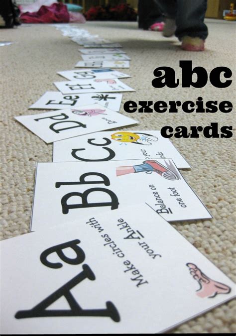 Short of getting motivated to hit the gym or workout at home, it can be a challenge to build an exercise routine that works for your level. abc exercise cards. . . hooray! - teach mama