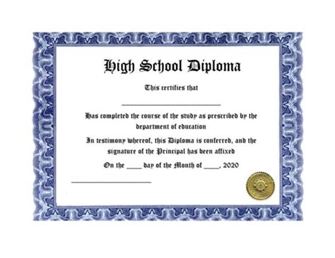 Printable Ged Certificate Template