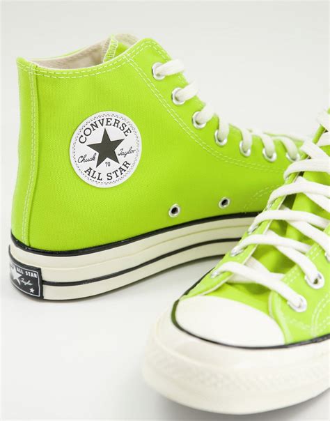 Converse Chuck 70 Hi Canvas Sneakers In Lime Twist Green Modesens