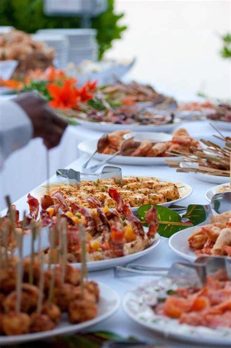 24 unconventional wedding foods your guests will obsess over. Yummy waterside seafood wedding buffet. Chic Bahamas ...