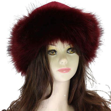 Womens Russian Fluffy Faux Fox Fur Trim Hat Unisex Winter Ear Warmer