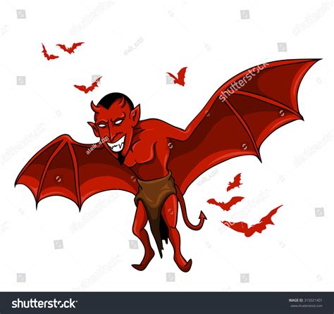 Flying Red Devil Bat Stock Vector Royalty Free 315021401 Shutterstock