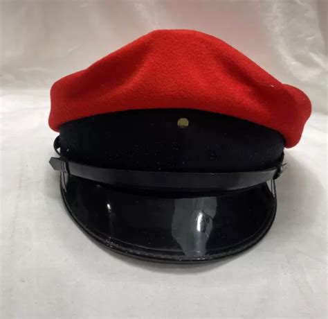 British Royal Military Police Red Peak Cap Vintage Air Force Raf Rmp 9