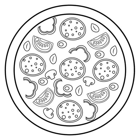 Simple Pizza Coloring Page Download Print Or Color Online For Free