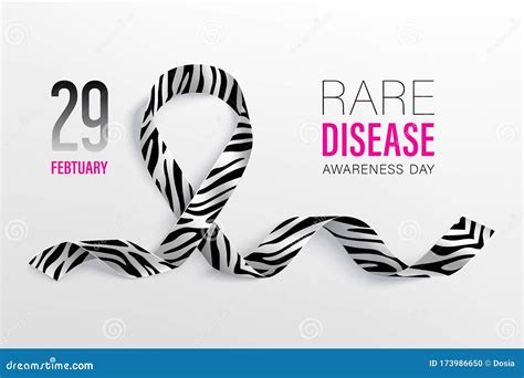 World Rare Disease Day Poster With Ribbon Stock Vector Illustration