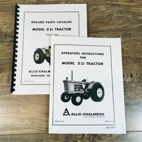 Allis Chalmers Model D 21 Tractor Parts Operators Manual Owners Book