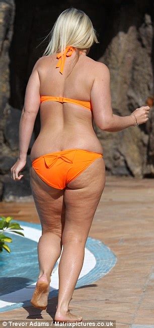 Frankie Essex Fuller Figure In Orange Bikini Photos