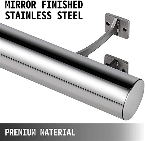 Vevor Bar Foot Rail Kit2od 5ft Length Brushed Stainless Steel Tubing
