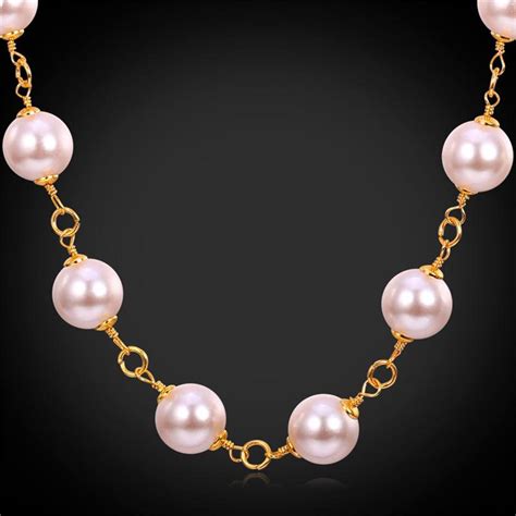2017 Pink Pearl Jewelry 18k Gold Plated Big Pearls