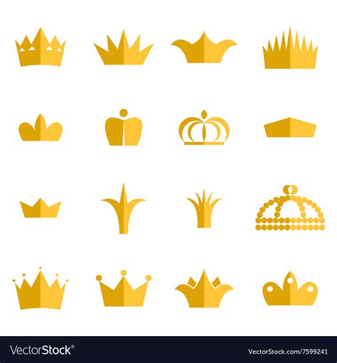 Gold Crown Clip Art Set Royalty Free Vector Image