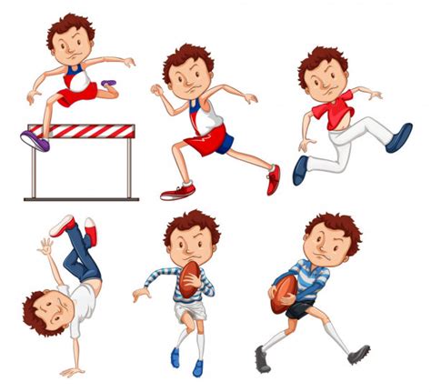 Kids Engaging In Different Sports Activities — Stock Vector