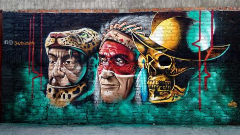 Clash Of Cultures Street Art Mexico Rgraffiti