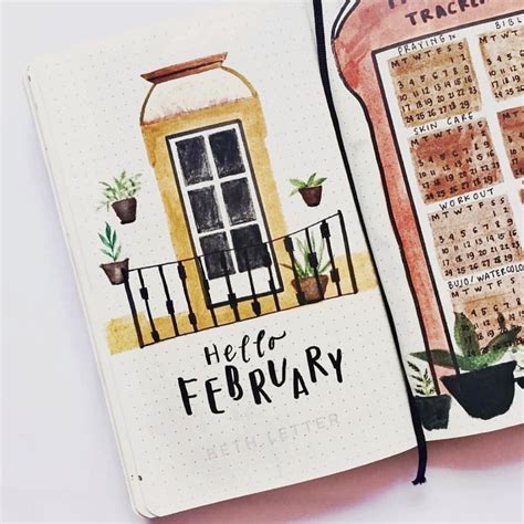 115 Pretty February Bullet Journal Monthly Cover Page Ideas Bliss