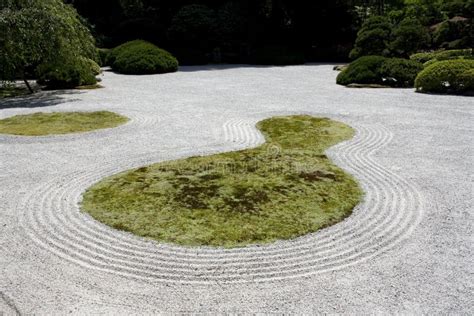 Japanese Garden Zen Rock Sand Stock Image Image Of Texture Harmony