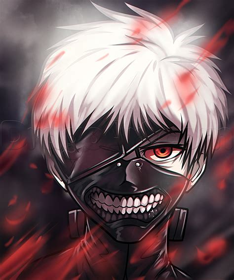 How To Draw Kaneki Ken From Tokyo Ghoul Step By Step Anime Characters Anime Draw Japanese