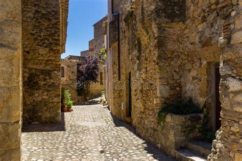 Pals Medieval Town In Catalonia Spain Stock Image Image Of Alley