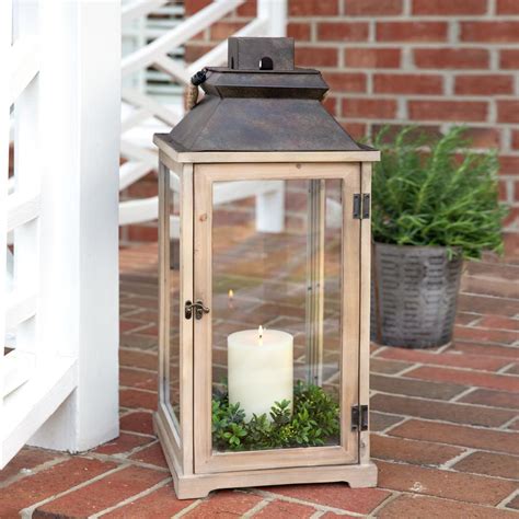 Large Rustic Wood Lantern Wood Candle Lantern Rustic Wood Lanterns