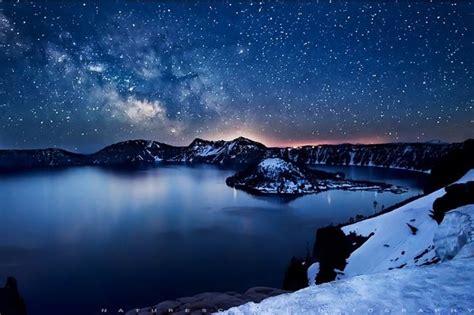The Stars Over Crater Lake Nature Photography Beautiful Nature