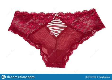 Underwear Woman Isolated Close Up Of A Luxurious Elegant Red Lacy Thongs Panties Isolated On A