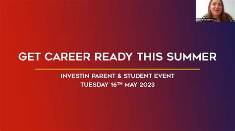Get Career Ready This Summer Investin Student And Parent Webinar On Vimeo